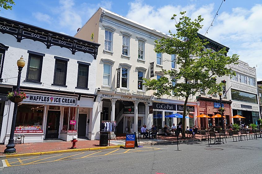 Street view in Red Bank, New Jersey