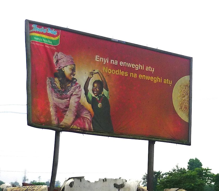 Igbo-language advertisement in Abia State. 