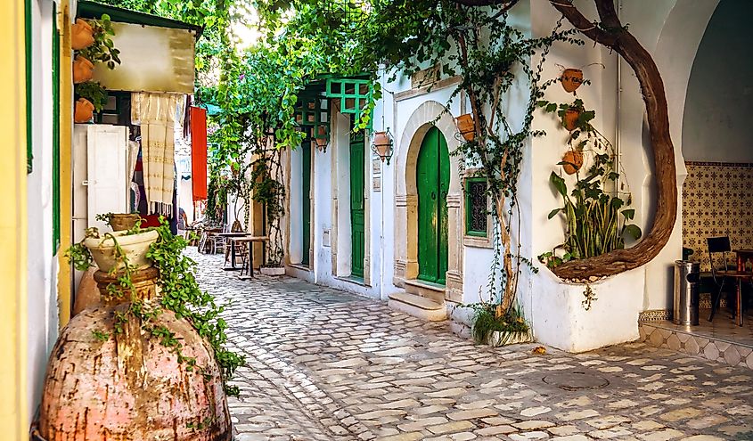 A beautiful street in Mahdia, Tunisia