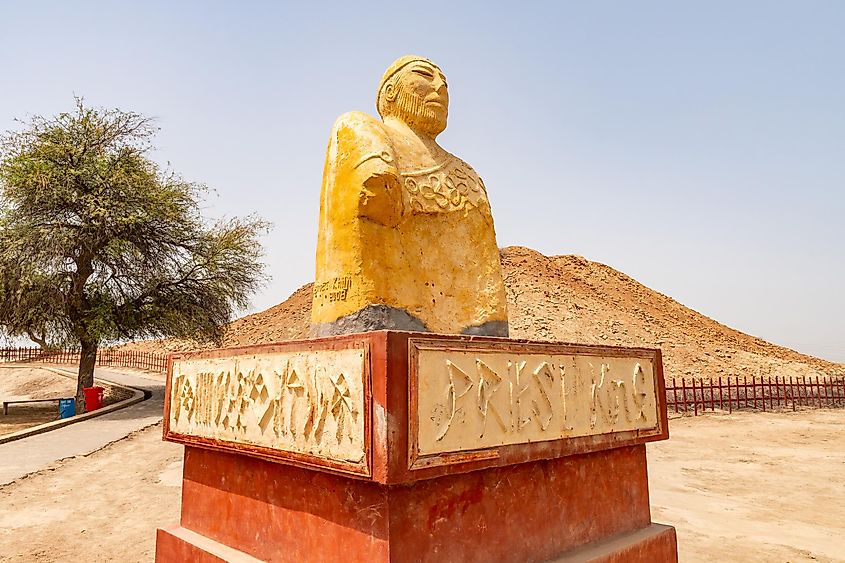 Statue of the Priest King at the Mohenjo-Daro archeological site, Pakistan.