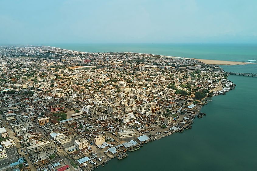 Cityscape sunset view of Cotonou, Benin Republic. Image used under license from Shutterstock.com.
