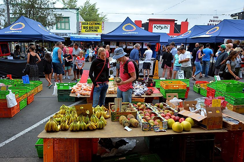 Visitors at Rotorua Night market, a major travel destination in New Zealand