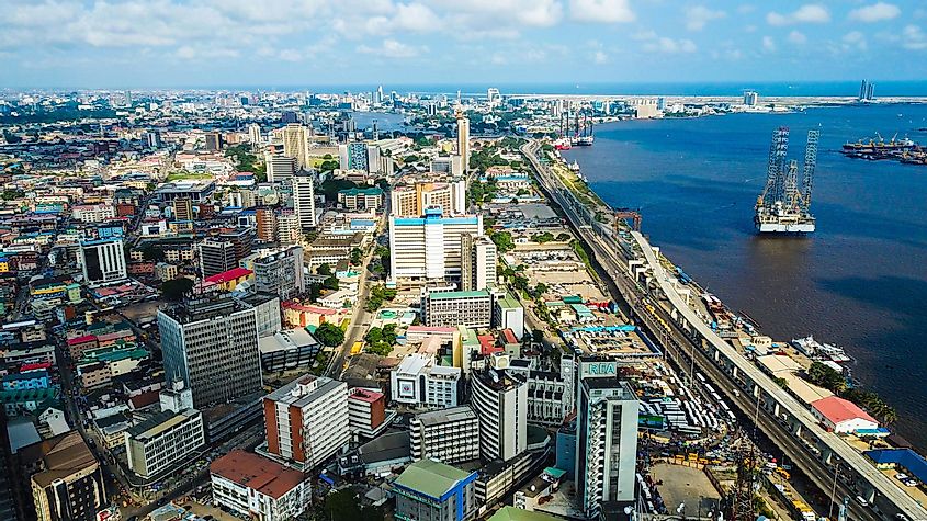 Aerial view of Lagos in Nigeria.