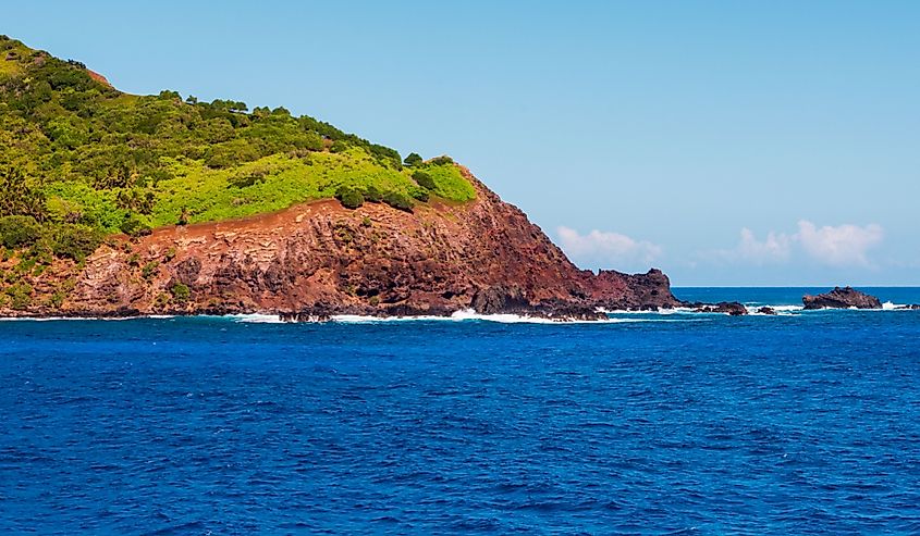 Photo of Pitcairn Island in Bounty Bay--so called becuase it was inhabited by 9 mutineers from Mutiny on the Bounty.