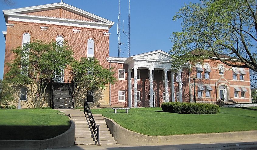 The Carroll County Courthouse in Mount Carroll, Illinois, was constructed in 1895.