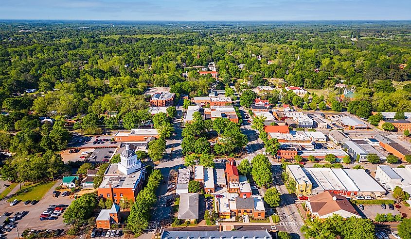Aerial view of Madison, Georgia. 
