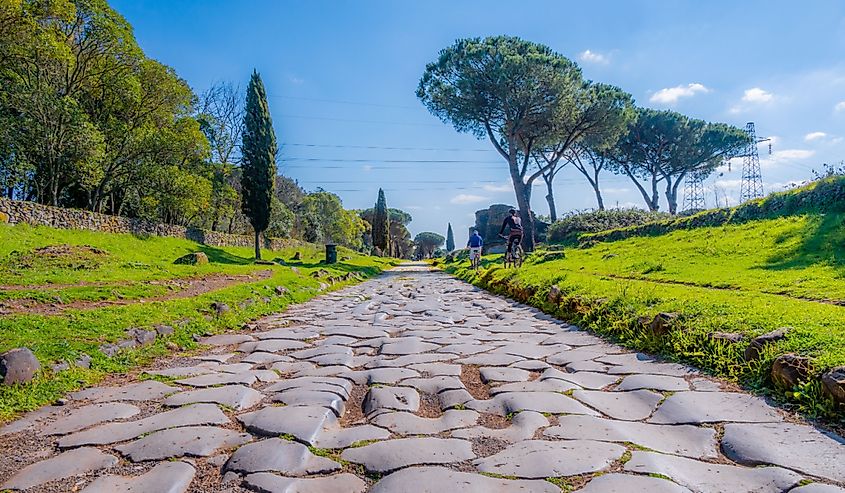 The archeological ruins in the Appian Way of Rome