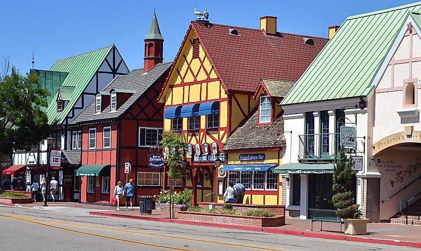 View of the Danish village in Solvang, California.