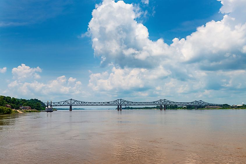 A bridge over Mississippi River near Natchez, Mississippi
