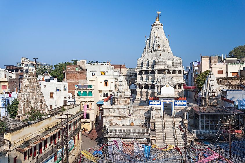 The Jagdish Temple in Udaipur is dedicated to the Hindu deity, Lord Vishnu.