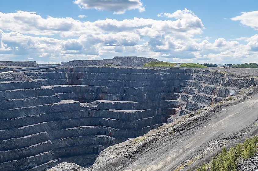 View of the open pit Canadian Malartic mine in Quebec.