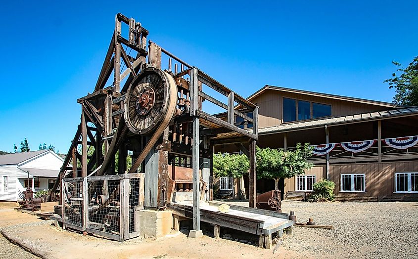 The Gold Stamp Mill at Mariposa, California.