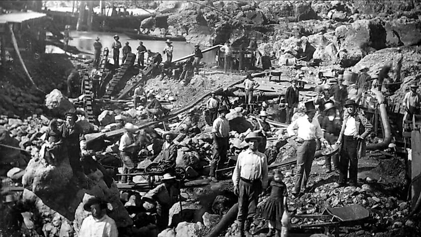 Mining on the American River near Sacramento, c. 1852