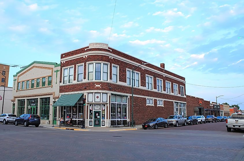 Historic corner building in Hays, Kansas, USA. Editorial credit: Sabrina Janelle Gordon / Shutterstock.com