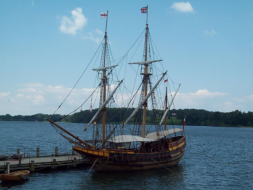 The Dove, a replica of a 17th century English ship.