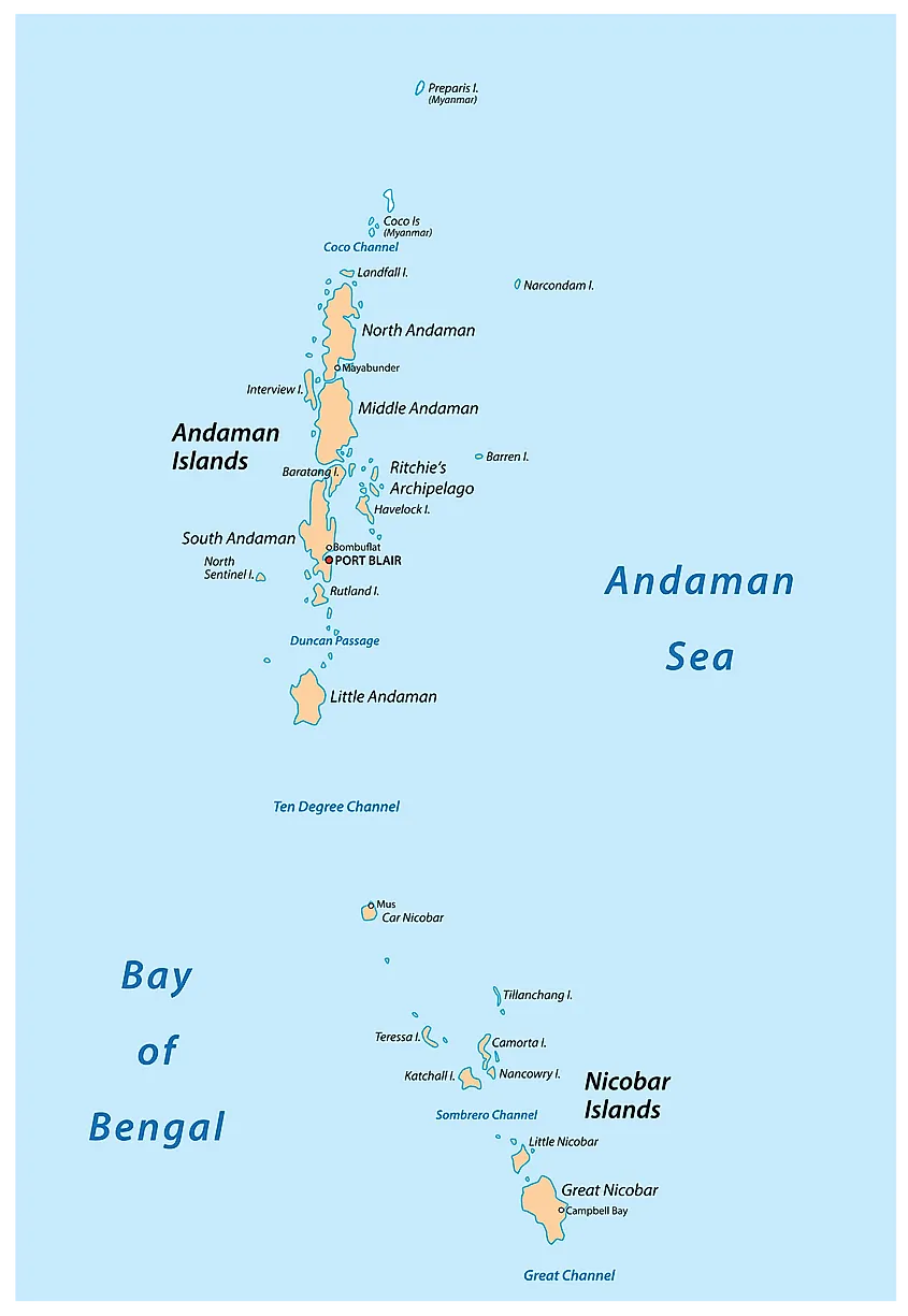 Andaman and Nicobar Islands Map