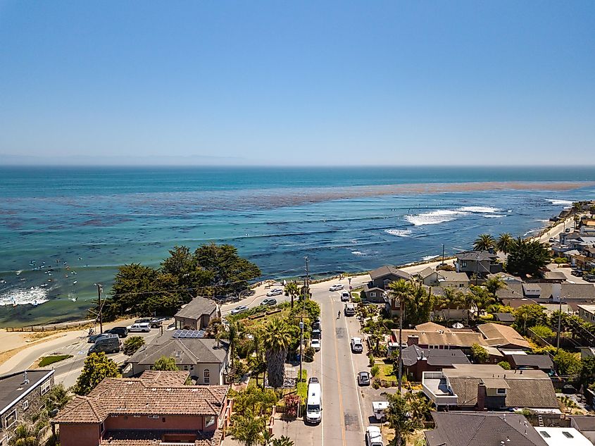 Aerial view of the bay in Santa Cruz