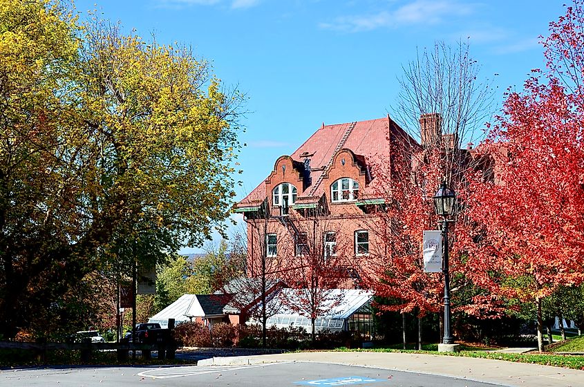 The buildings at the Wells College campus in Aurora, New York
