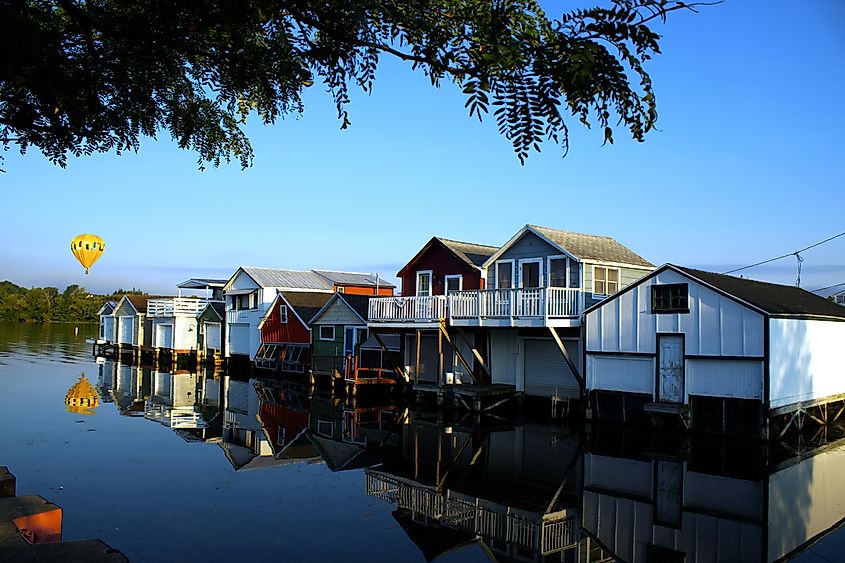 Boathouses in Canandaigua, New York