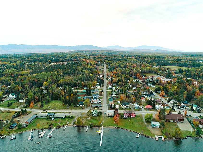 Aerial view of Rangeley, Maine