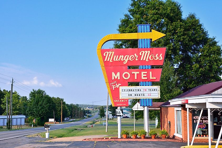 Munger Moss Motel on historic Route 66 in Lebanon, Missouri.