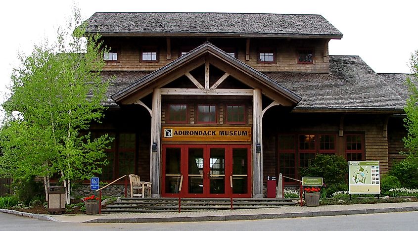 Entrance to the Adirondack Museum in Blue Mountain Lake, New York.