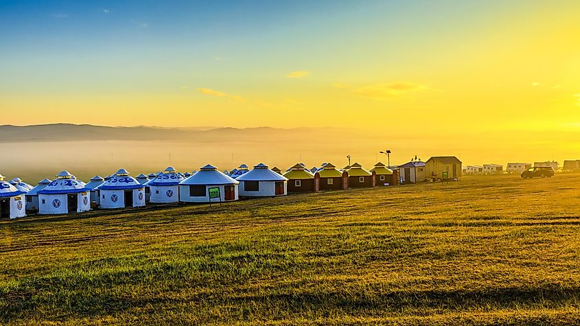 Hulunbeier Mozhegle tribe's traditional yurts, Mongolia