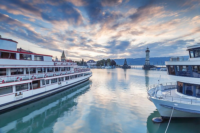 Cruise vesels in Lake Constance.