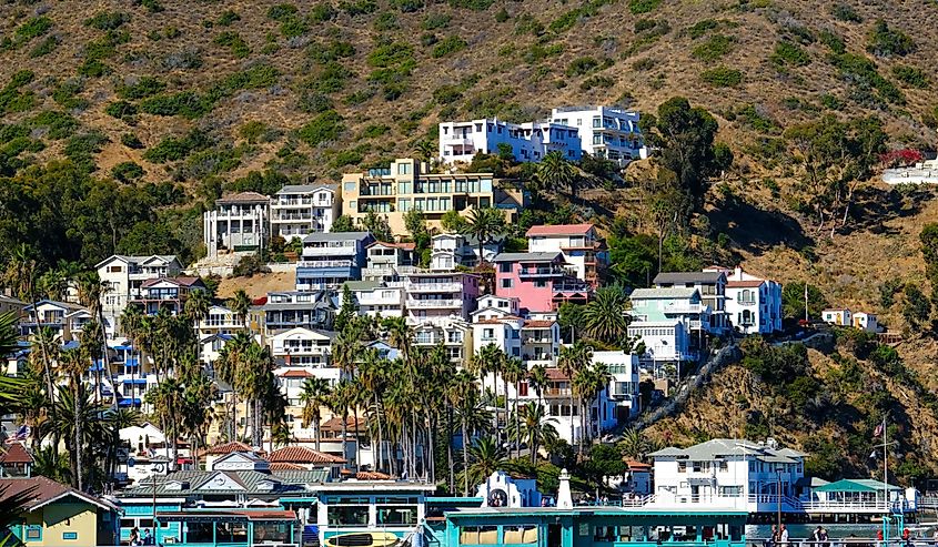 Avalon is a resort community with the waterfront dominated by tourism-oriented businesses on Santa Catalina Island, in the Channel Islands, off Los Angeles.