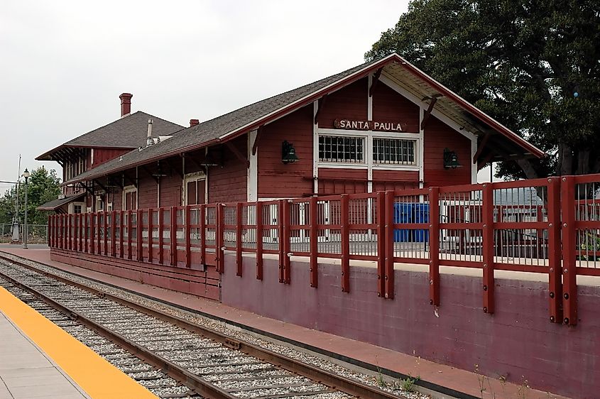 Old train station in Santa Paula, California.