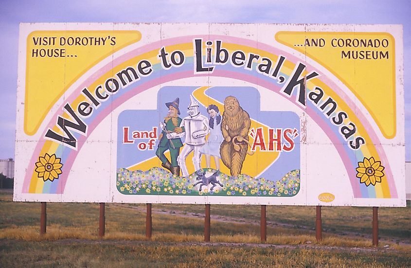 A sign for Liberal, Kansas.