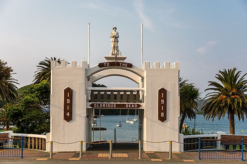 The ANZAC Memorial Arch in Picton, New Zealand