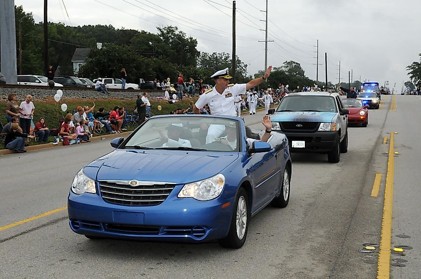 Okra Strut parade in Irmo, South Carolina.