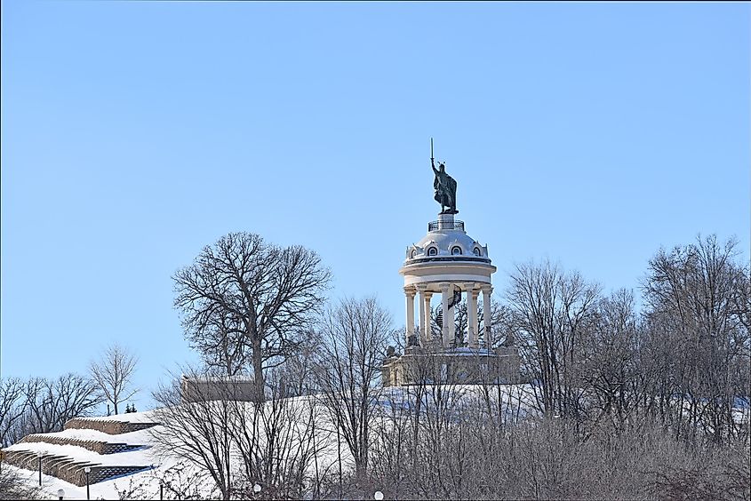 Herman the German Monument at Herman Heights park in New Ulm, Minnesota. Editorial credit: Michele M Vogel / Shutterstock.com