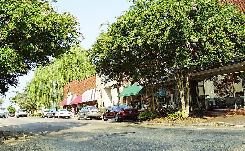 View of the main street in Smithfield, Virginia