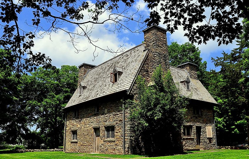 Guilford, Connecticut: Historic 1639 Rev. Henry Whitfield House and Museum, originally a protective fort and the minister's home.