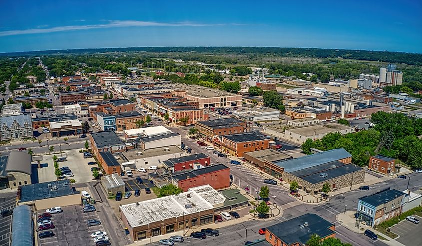 Aerial view of the German-inspired New Ulm, Minnesota.