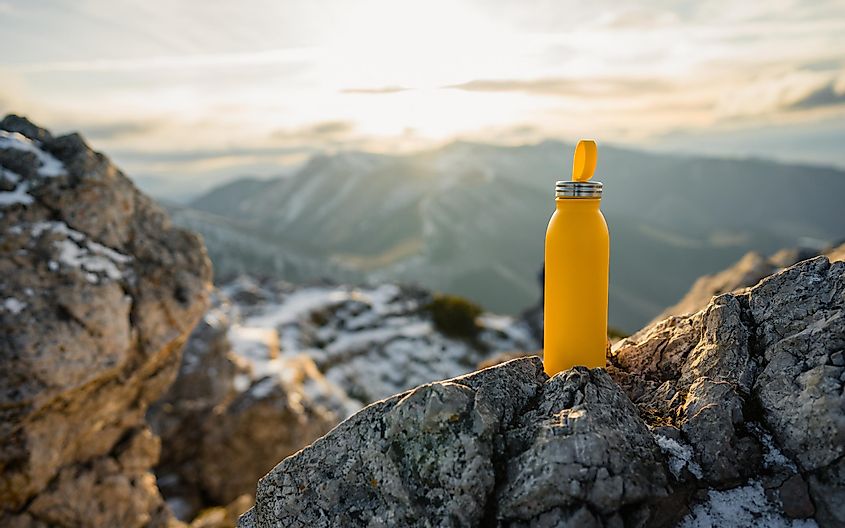 bottle in the mountain