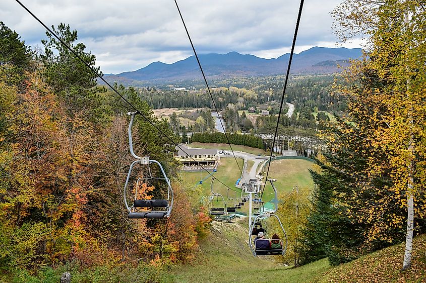 The Lake Placid Ski Lift in autumn.