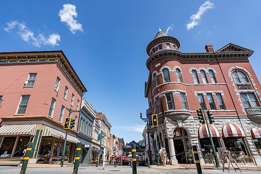 Historical downtown of Staunton, Virginia
