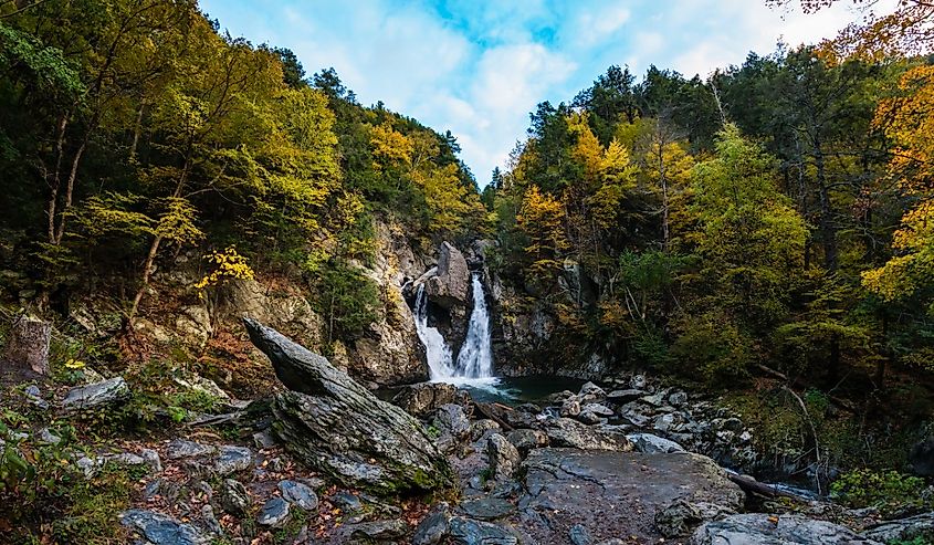 Bash Bish Falls, Massachusetts with fall colors