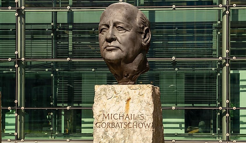 Bust of Soviet politician Mikhail Gorbachev