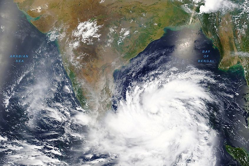 Cyclone Amphan intensifies into severe storm over the Bay of Bengal in May 2020 - Elements of this image furnished by NASA