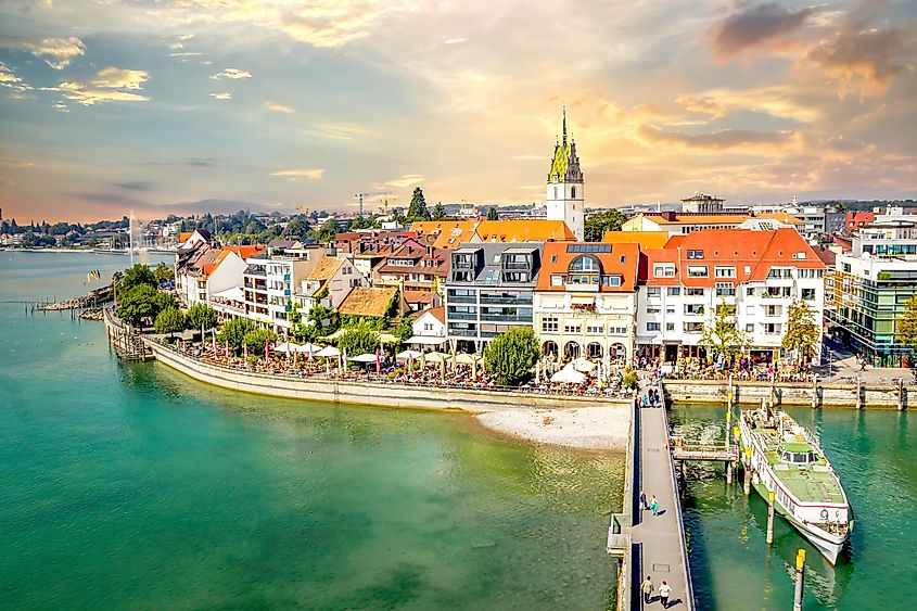 The charming town of Friedrichshafen on the shores of Lake Constance.