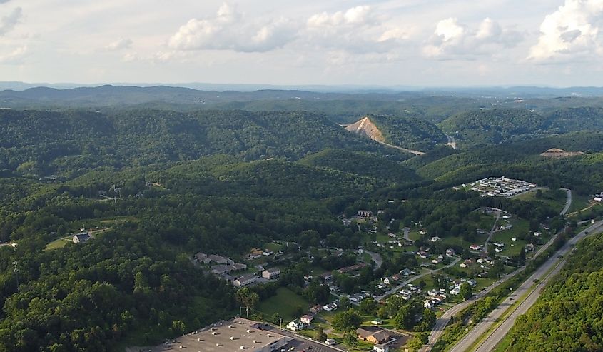 An aerial view of Bluefield, West Virginia