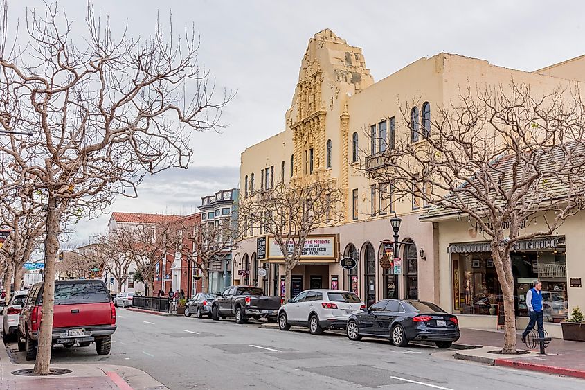 Streets of downtown Monterey in winter