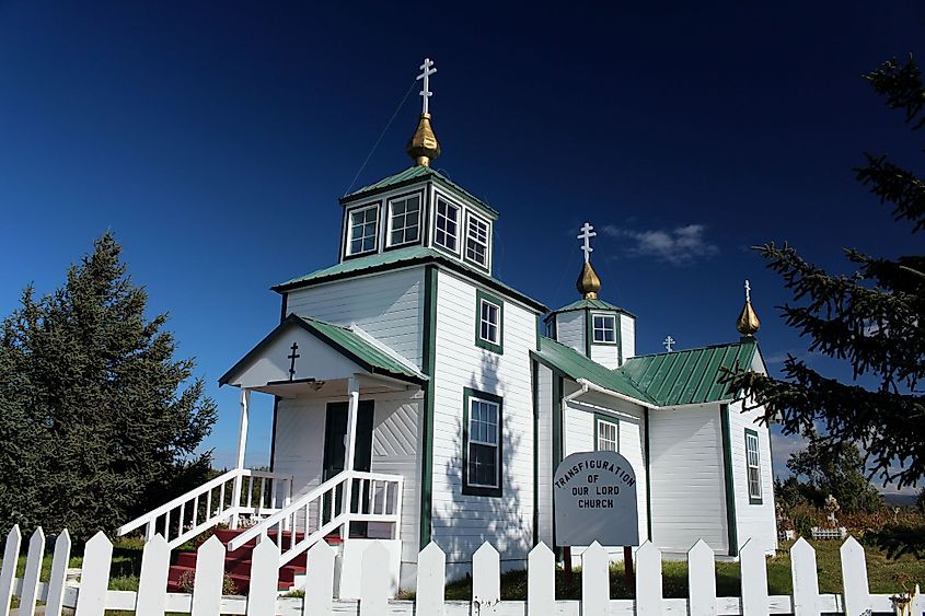 The historic Russian Orthodox Church located near Ninilchik, Alaska, Kenai Peninsula Borough