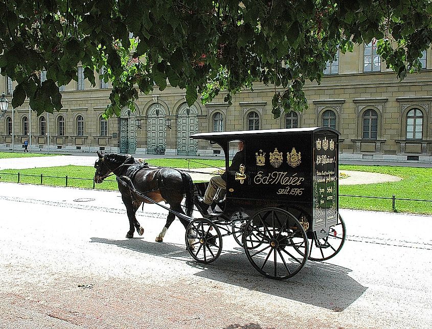 Ed Meier horse and carriage in Munich, Germany