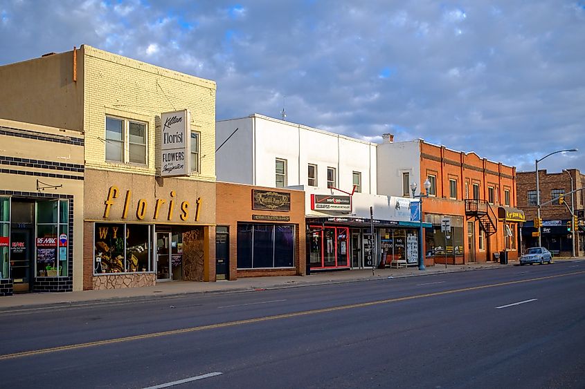 Quiet Sunday morning in the historic downtown of Laramie, Wyoming