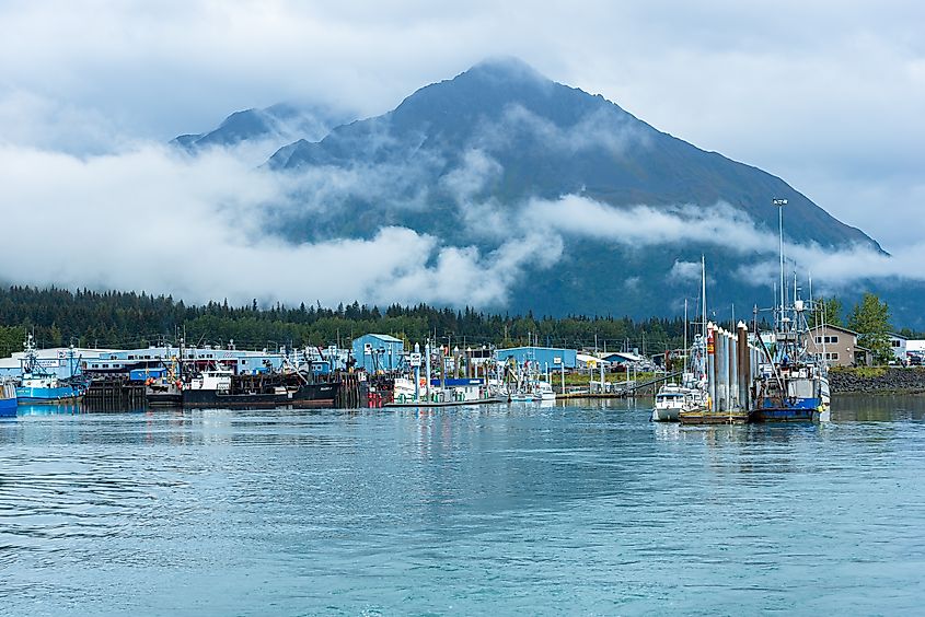Boat harbor of Seward, Alaska.